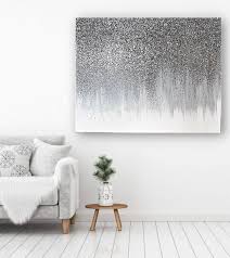 White Silver Bling Glitter Wall Decor