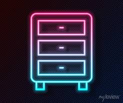 Glowing Neon Line Archive Papers Drawer