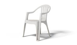 White Monobloc Plastic Chairs Isolated