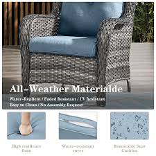 Ina 22 In X 24 In 2 Piece Cushionguard Outdoor Lounge Chair Deep Seat Replacement Cushion Set In Baby Blue