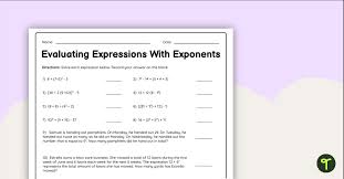 Evaluating Expressions With Exponents