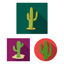 Cactus Icon Flat Singe Western Icon