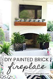 Diy Painted Brick Exterior Fireplace