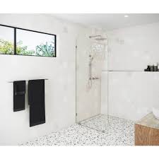 Glass Warehouse Arc Sf 34 Ch Venus 34 In X 86 75 In Fully Frameless Arched Single Fixed Shower Panel Finish Polished Chrome