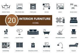 Interior Furniture Icons Set Creative