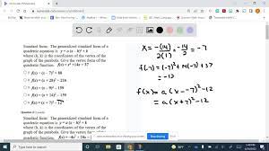 Solved Standard Form The Generalized