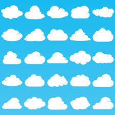 Cloud Vector Icon Set White Color On