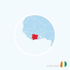 Map Icon Of Ivory Coast Blue Map Of