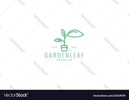 Leaf Plant With Pot Minimalist Logo