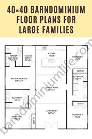 Barndominium Floor Plans For Large Families