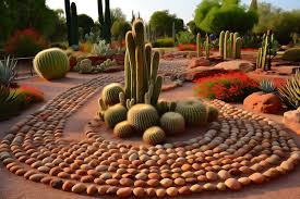 Cactus Garden With Decorative Stones Cactus