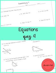 Equations Quiz 4 Classful