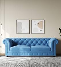 Buy Elegant 3 Seater Sofa In Royal Blue
