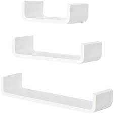 Homcom U Shaped Shelf Set Floating Wall