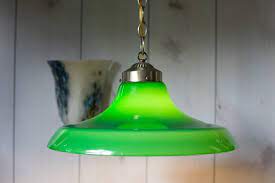 Green Cased Glass Pendant Lamp