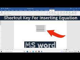 Equation Shortcut Keys For Microsoft