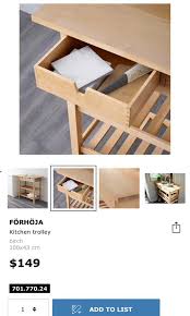 Ikea Forhoja Kitchen Trolley