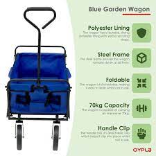 Oypla Folding Garden Trolley Blue