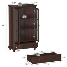 Brown Wood Freestanding Storage Cabinet