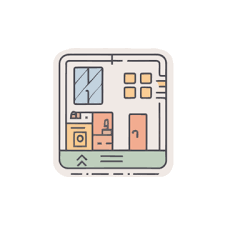 Icon Depicting A Flat Design Floor Plan