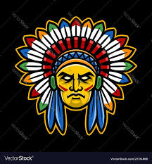 Colorful American Indian Chief Head