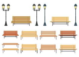 Outdoor Bench Icon With Front And Side