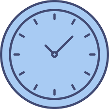 Isolated Clock Icon In Blue Color