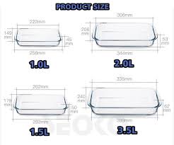 Rectangular Tempered Glass Baking Tray