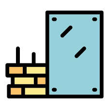 Brick Drywall Icon Outline Vector