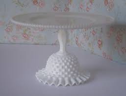 10 5 Milk Glass Cake Stand Beaded Edge