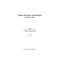 Simple Business Plan Template In Word