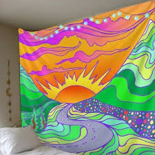 Psychedelic Sunset Tapestry At Rs 350