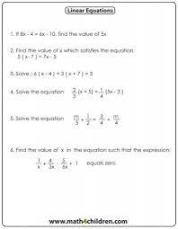 Linear Equations Math For Children