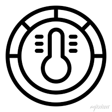 Thermometer In A Circle Icon Outline