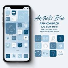 Aesthetic Blue App Icon Pack Iphone