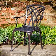 Metal Garden Chair In Antique Bronze