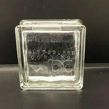 Vintage Glass Block Coin Bank Save With