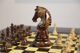 Knight Chess Made Of Padauk Burl Wood