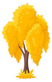 Autumn Garden Tree With Yellow Leaves