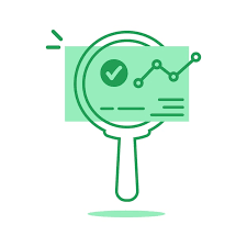 Green Assessment Icon With Magnifier