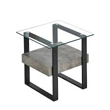 Triton Glass End Table With Light