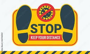 Stop Keep Your Distance Sticker Yellow