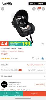 Looping Sydney Carseat 0 Age Babies