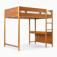 Mid Century Full Loft Bed W Desk
