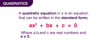 Quadratic Equations Definition