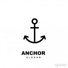 Abstract Line Anchor Black Logo Icon