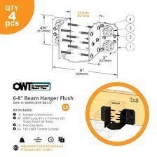 beam hanger flush 4 x 6 to 8 ls