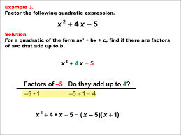 Math Example Quadratics Factoring