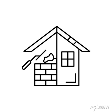 Construction House Icon Simple Line