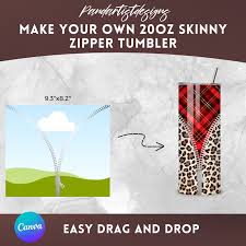 Zipper Tumbler Wraps Design On Canva
